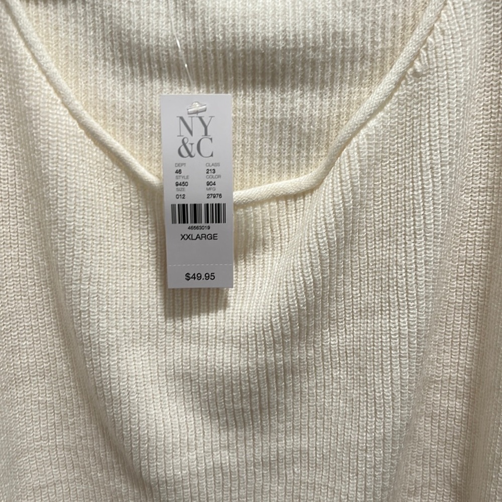 Cream colored sweater, New York, and Company